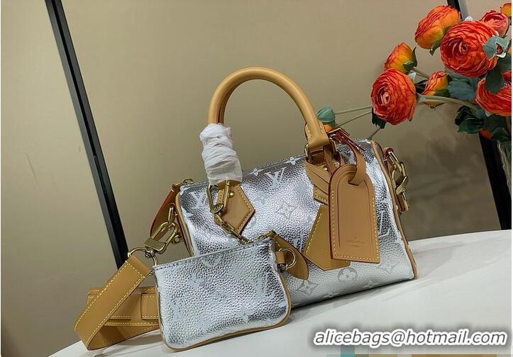 Pretty Style Louis Vuitton Speedy P9 Bandouliere 20 In Soft Calfskin M24426 Silver