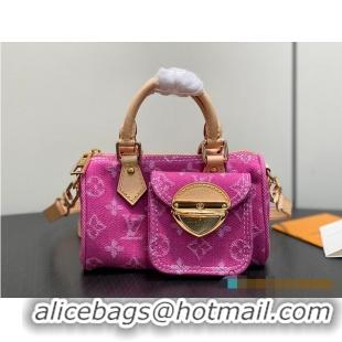 Luxury Discount Louis Vuitton Monogram Denim Nano Speedy M82950 Fuchsia 2026
