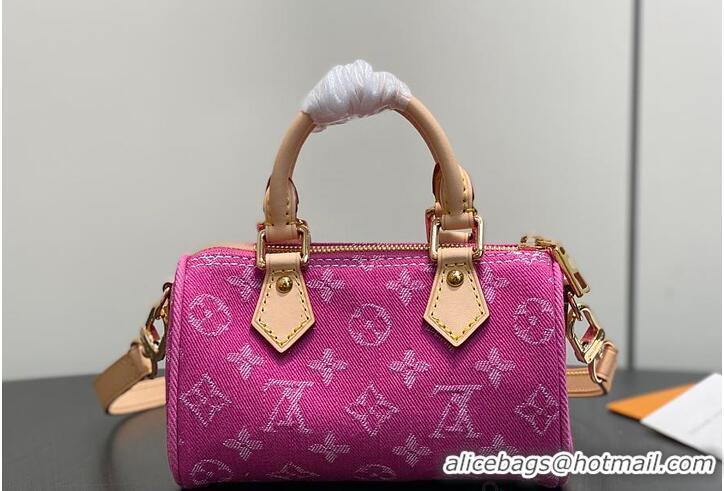 Luxury Discount Louis Vuitton Monogram Denim Nano Speedy M82950 Fuchsia 2026