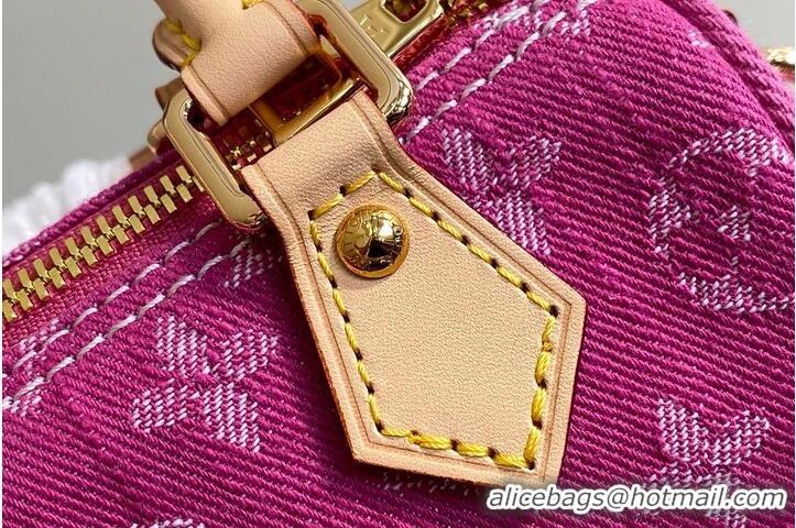 Luxury Discount Louis Vuitton Monogram Denim Nano Speedy M82950 Fuchsia 2026