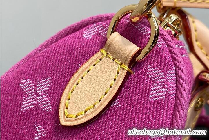 Luxury Discount Louis Vuitton Monogram Denim Nano Speedy M82950 Fuchsia 2026