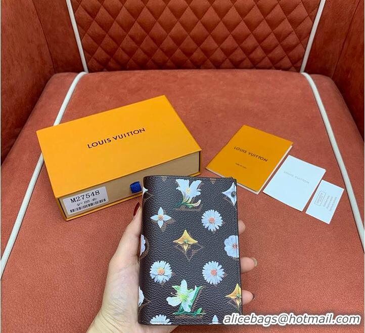Well Crafted Louis Vuitton Monogram Flowers Passport Cover M27548 Brown