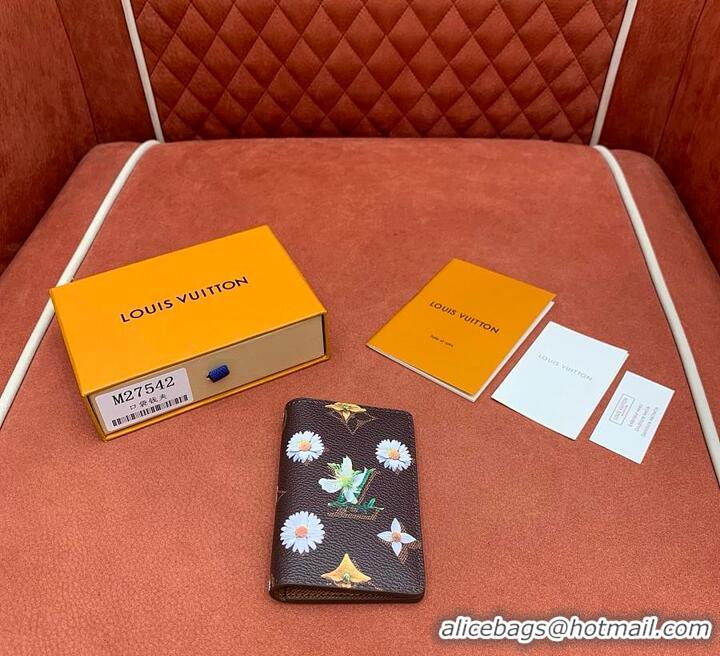 Luxury Cheap Louis Vuitton Monogram Flowers Pocket Organizer M28285 Brown