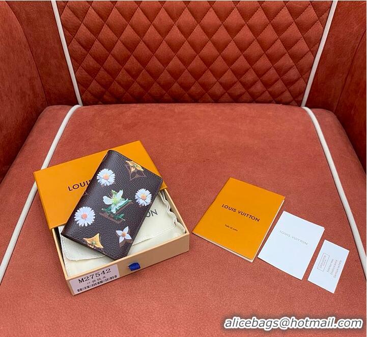 Luxury Cheap Louis Vuitton Monogram Flowers Pocket Organizer M28285 Brown