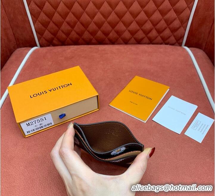Market Sells Louis Vuitton Monogram Flowers Double Card Holder M28286 Brown