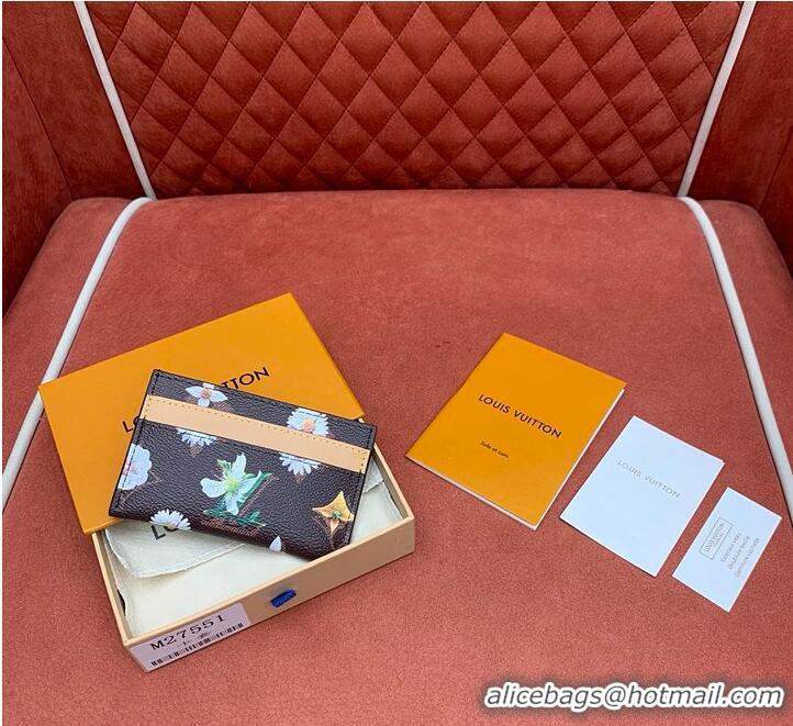 Market Sells Louis Vuitton Monogram Flowers Double Card Holder M28286 Brown