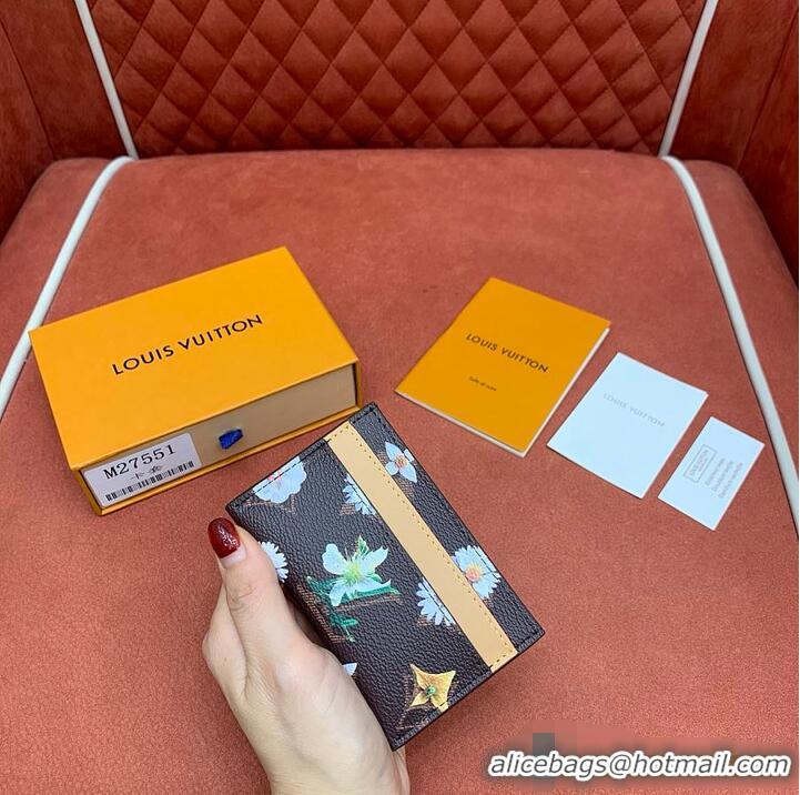 Market Sells Louis Vuitton Monogram Flowers Double Card Holder M28286 Brown