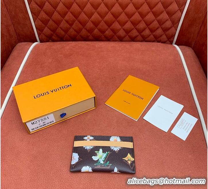 Market Sells Louis Vuitton Monogram Flowers Double Card Holder M28286 Brown