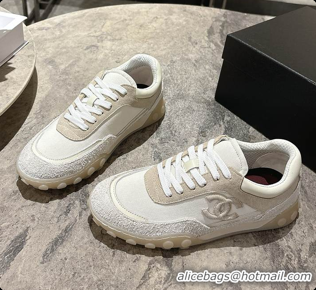 Best Price Chanel Sneakers Mixed Fibers, Suede Calfskin & Calfskin Ivory 60702706