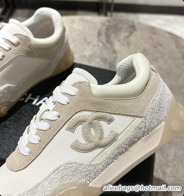 Best Price Chanel Sneakers Mixed Fibers, Suede Calfskin & Calfskin Ivory 60702706