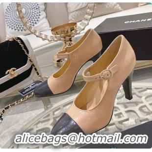 Luxury Chanel Open Shoes Shiny Goatskin Fashion In Beige 7.5cm 60702709