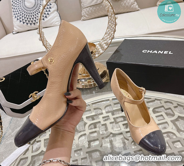 Luxury Chanel Open Shoes Shiny Goatskin Fashion In Beige 7.5cm 60702709