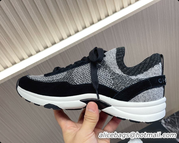 Popular Style Chanel Knit & Suede Calfskin Ivory Black 60702717