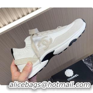 Classic Hot Chanel Knit & Suede Calfskin Ivory White 60702717
