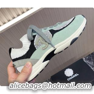Luxury Cheap Chanel Knit & Suede Calfskin Ivory Green 60702717