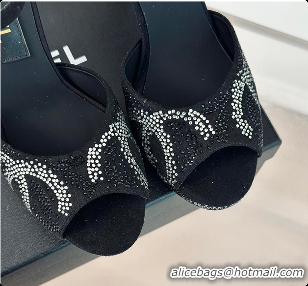 Good Quality Chanel Sandals In Suede Black 10.5cm 60702721
