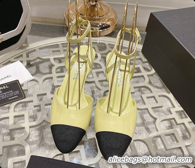 Stylish Chanel Sling Back Yellow 5cm 60702724