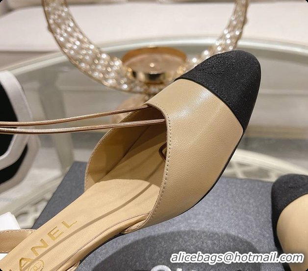 Best Grade Chanel Sling Back Beige 5cm 60702724