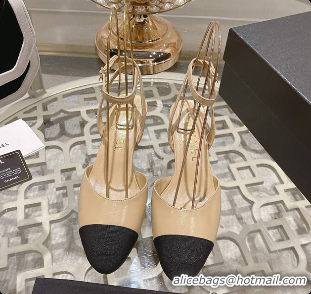 Best Grade Chanel Sling Back Beige 5cm 60702724