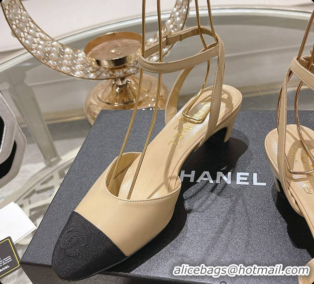 Best Grade Chanel Sling Back Beige 5cm 60702724