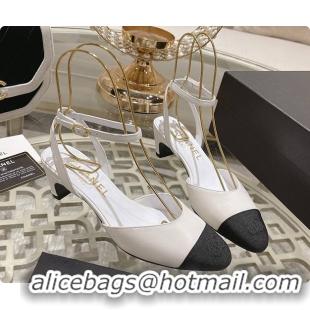 Stylish Chanel Sling Back White 5cm 60702724