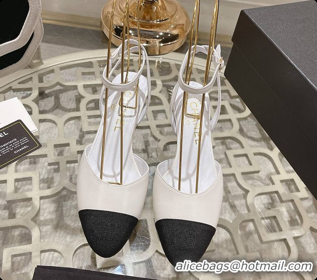 Stylish Chanel Sling Back White 5cm 60702724