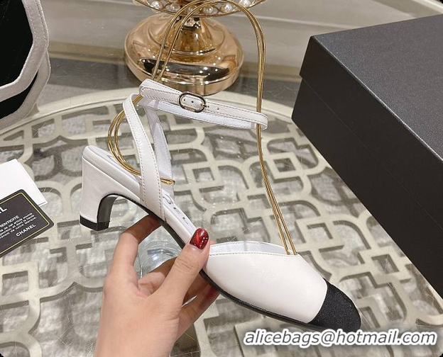 Stylish Chanel Sling Back White 5cm 60702724