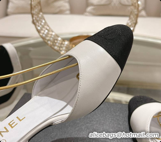 Stylish Chanel Sling Back White 5cm 60702724