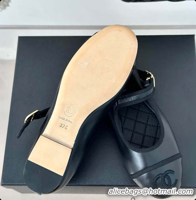 Low Price Chanel Flat Mule Black 60702725