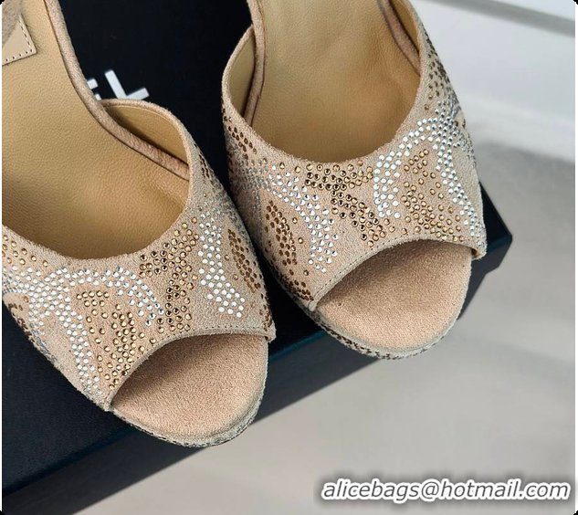Grade Chanel Sandals In Suede Beige 10.5cm 60702726