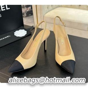 Top Grade Chanel Slingback High Heels Yellow 60702802