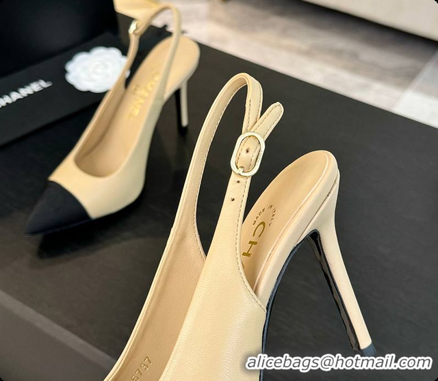 Top Grade Chanel Slingback High Heels Yellow 60702802