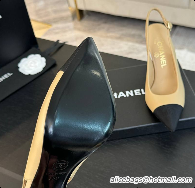 Top Grade Chanel Slingback High Heels Yellow 60702802