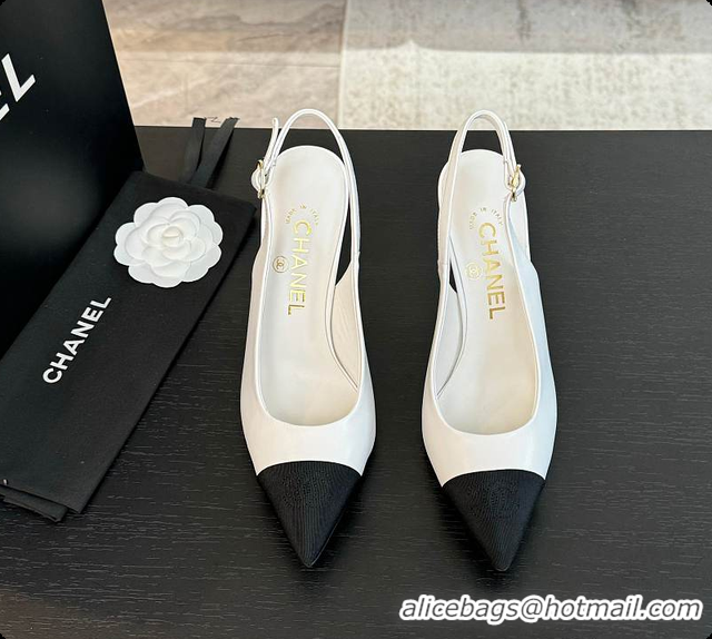 Charming Chanel Slingback High Heels White 60702802