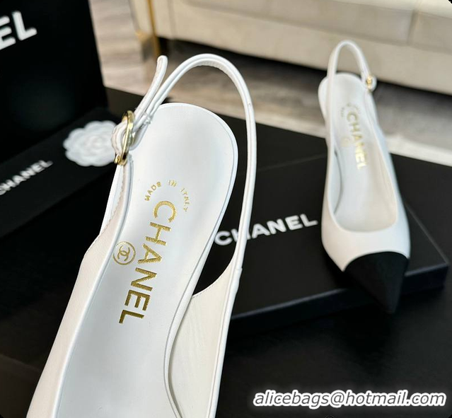 Charming Chanel Slingback High Heels White 60702802