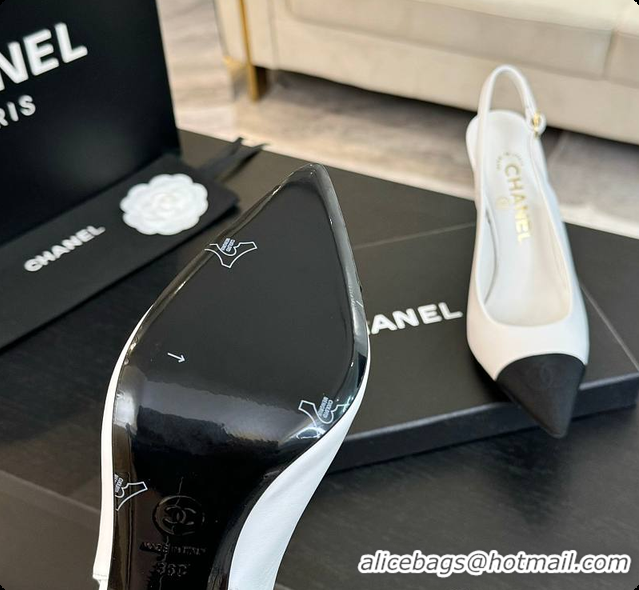 Charming Chanel Slingback High Heels White 60702802