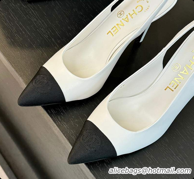 Charming Chanel Slingback High Heels White 60702802