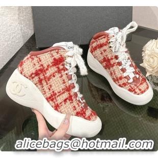 Most Popular Chanel Mittens Lambskin Mixed Fibers Red 60702804