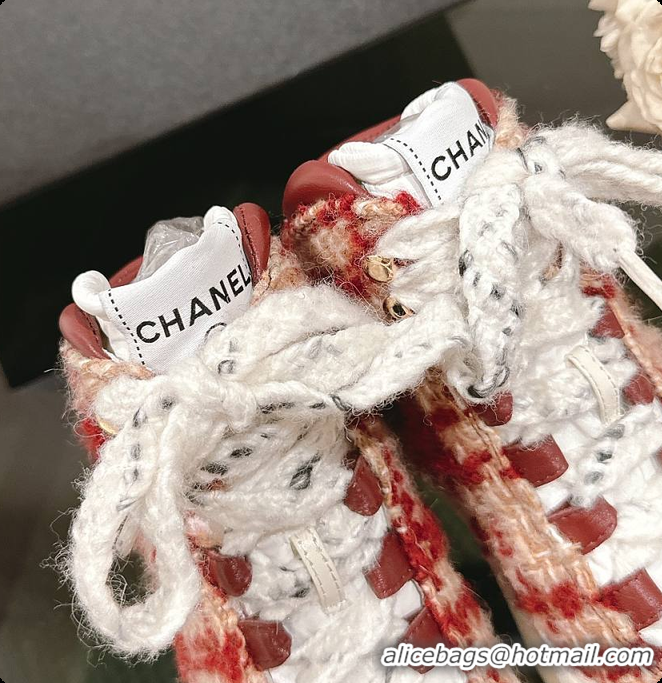 Most Popular Chanel Mittens Lambskin Mixed Fibers Red 60702804