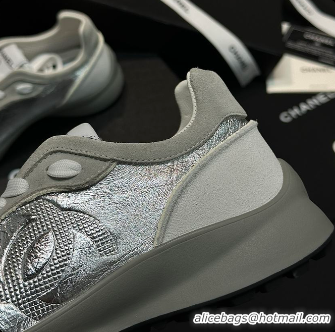 Best Product Chanel Caft Da Trainer Silver Sneaker 60702806