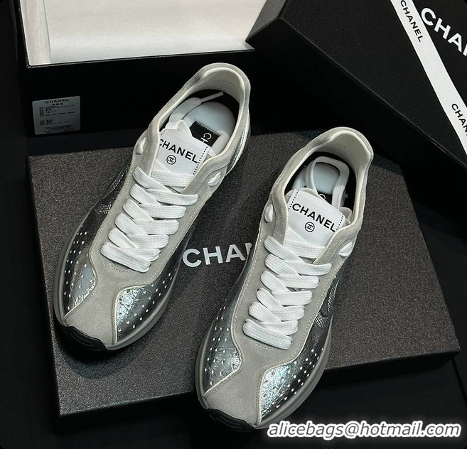 Best Product Chanel Caft Da Trainer Silver Sneaker 60702806