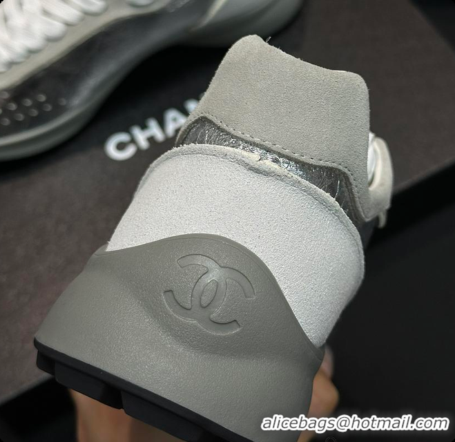 Best Product Chanel Caft Da Trainer Silver Sneaker 60702806