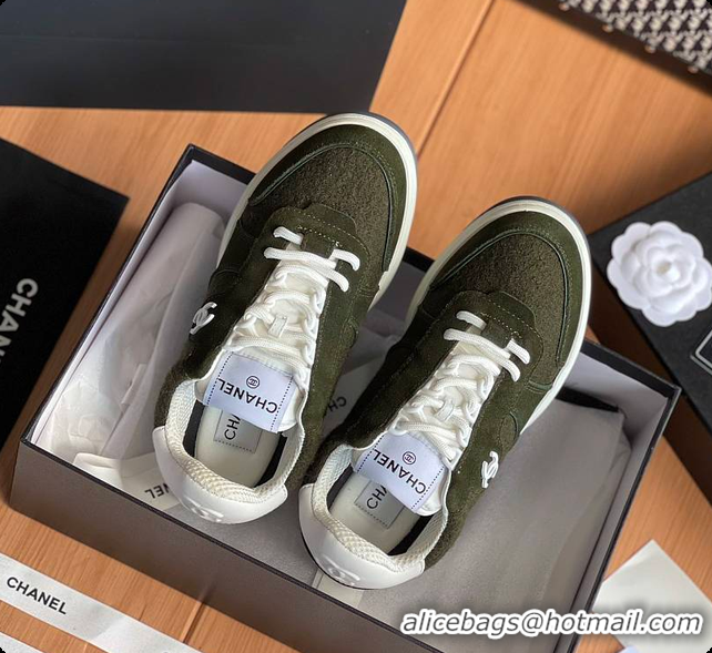 Low Cost Chanel Classic Sports Shoes Green 60702702