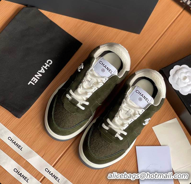 Low Cost Chanel Classic Sports Shoes Green 60702702