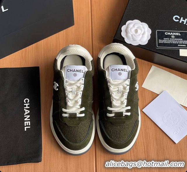 Low Cost Chanel Classic Sports Shoes Green 60702702