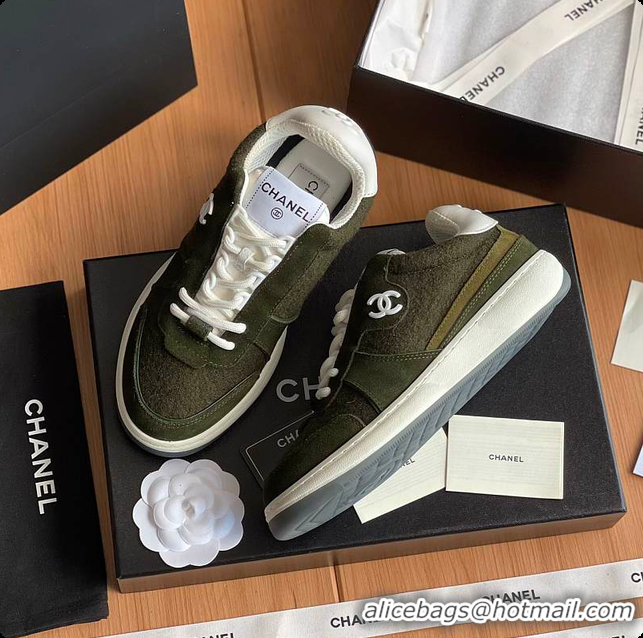 Low Cost Chanel Classic Sports Shoes Green 60702702