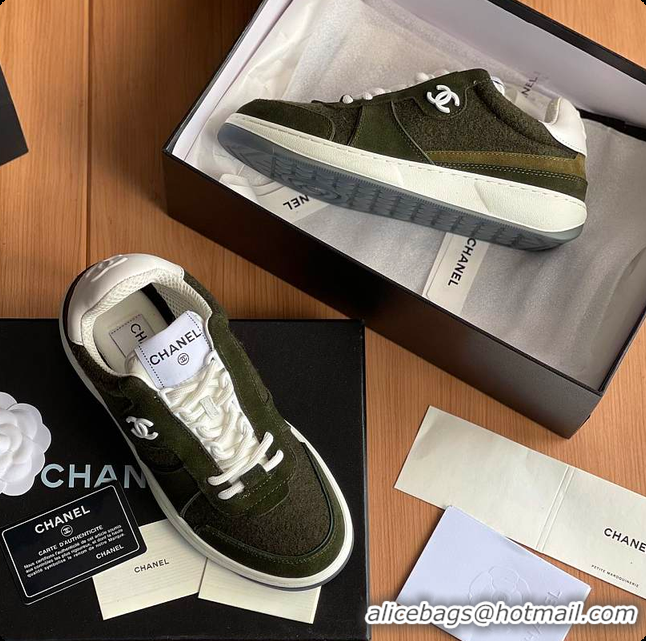 Low Cost Chanel Classic Sports Shoes Green 60702702