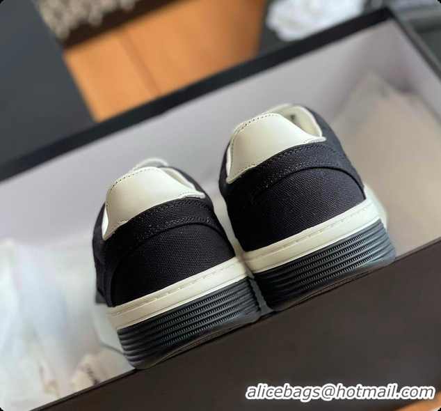 Best Product Chanel Black White CC Logo Suede Sneakers 60702702