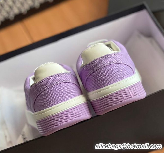  Good Quality Chanel Purple White CC Logo Suede Sneakers 60702702