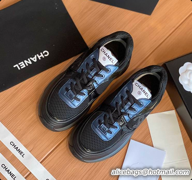 Stylish Chanel Sneaker Midnight Black Blue 60702703
